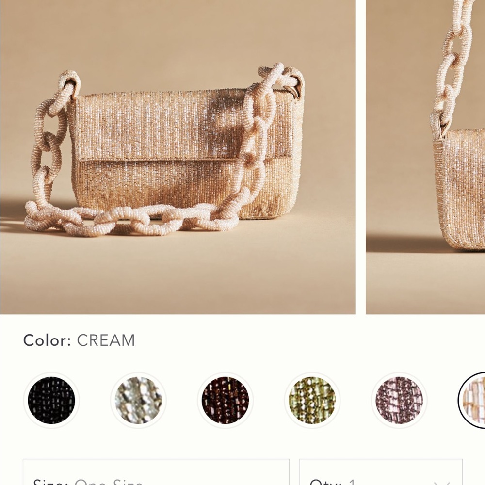 NEW W TAGS. Anthropologie The Fiona Beaded Bag: Chain edition